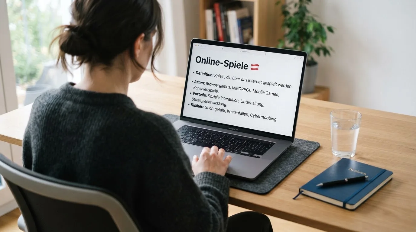 Person am Laptop liest eine Übersichtsseite zu Glücksspielen im Internet — online casino ohne auszahlungslimit